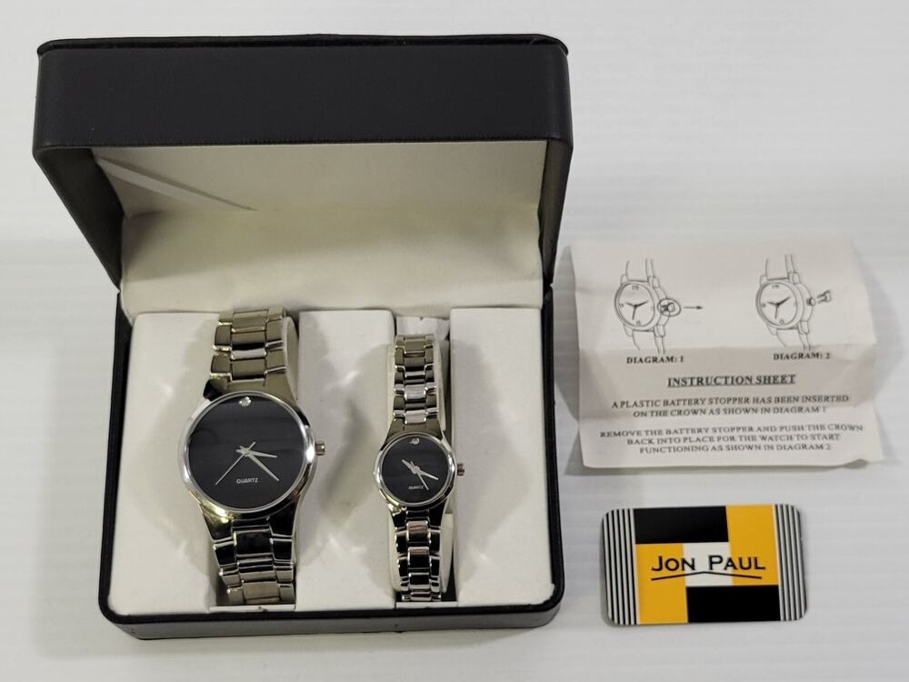 D) Jon Paul Men & Women Pair Quartz Analog Watch Set